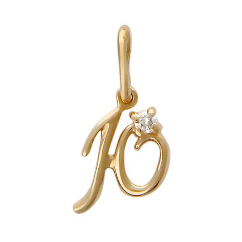 Подвеска "Буква" из красного золота 375 пробы с фианитом 01П11016SЮ