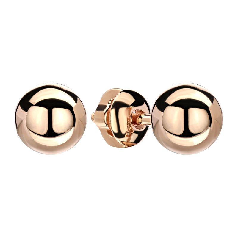 Серьги из красного золота 585 пробы без вставок 01С0113741