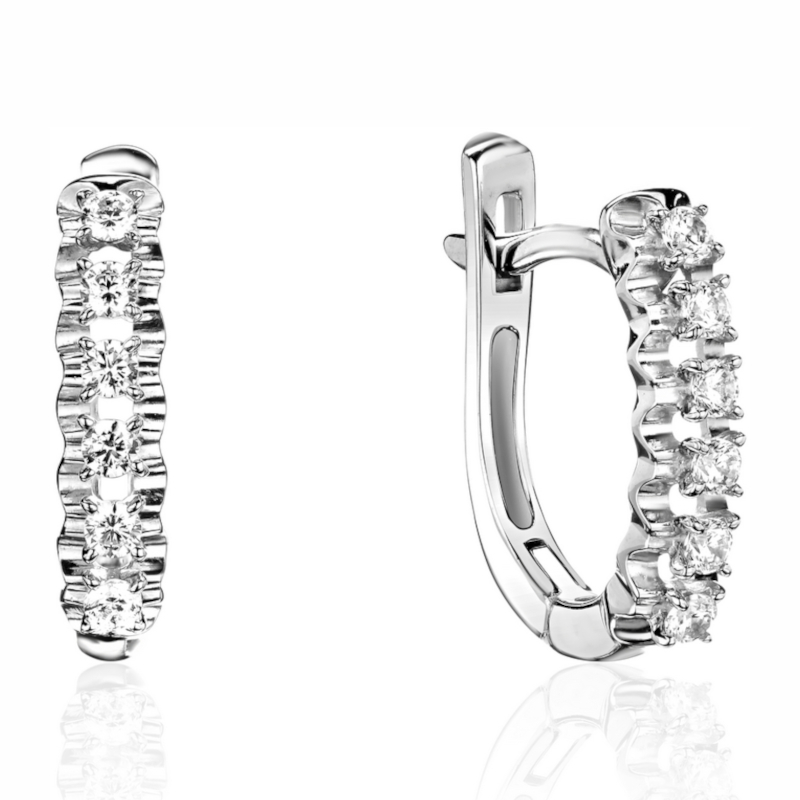 Серьги из белого золота 585 пробы с фианитами 01С1215305