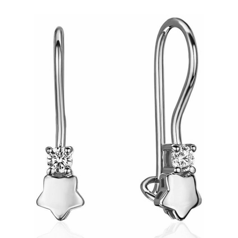 Серьги из платины 585 пробы с фианитами 01С1917008-585
