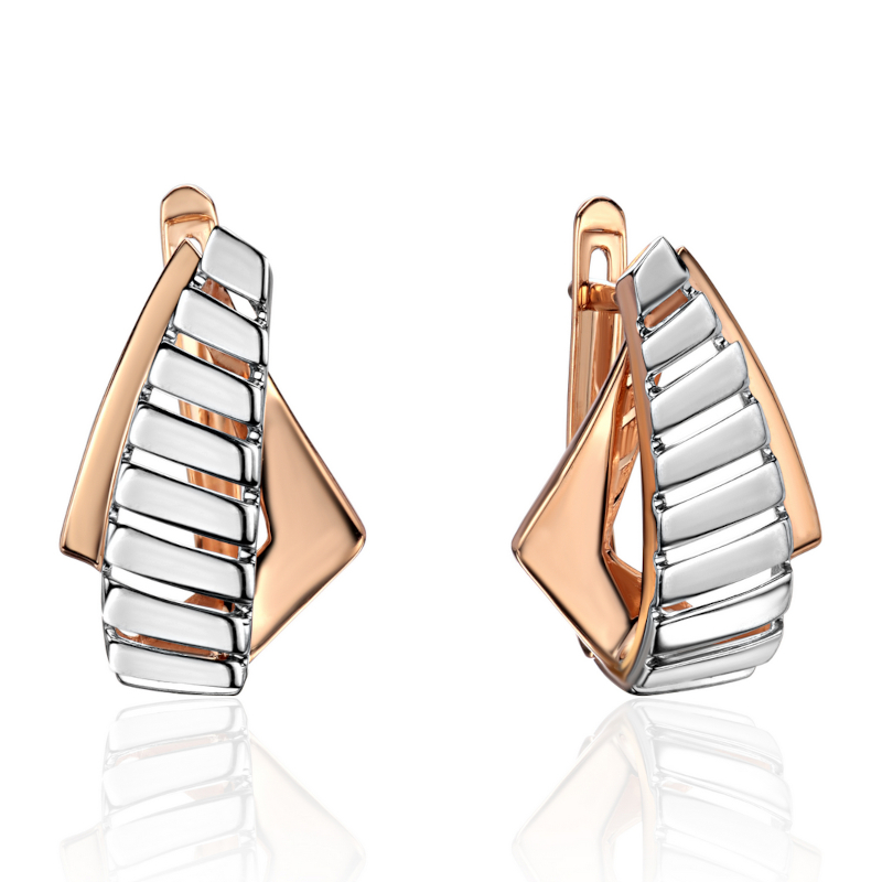 Серьги из красного золота 585 пробы без вставок 01С0115801Р