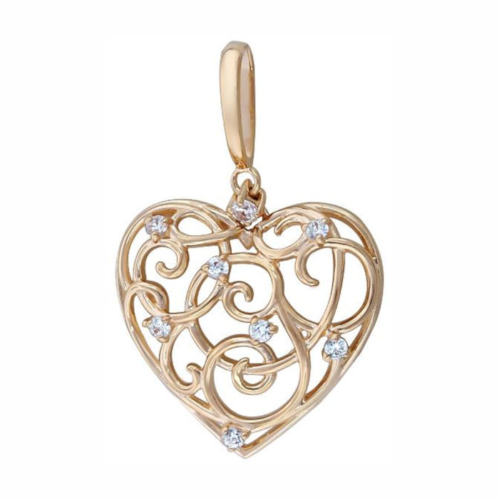 Подвеска из желтого золота 585 пробы с фианитами 01П131775