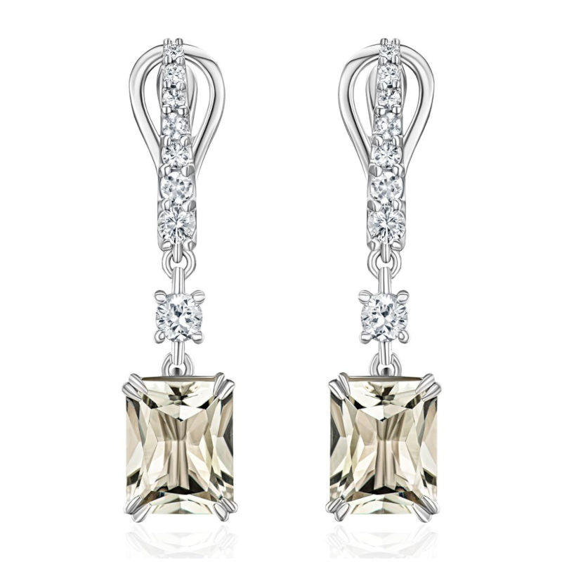 Серьги из белого золота 585 пробы с сапфиром 01С6214711-10