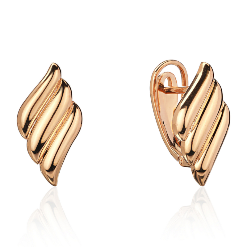 Серьги из красного золота 585 пробы без вставок 01С0115600