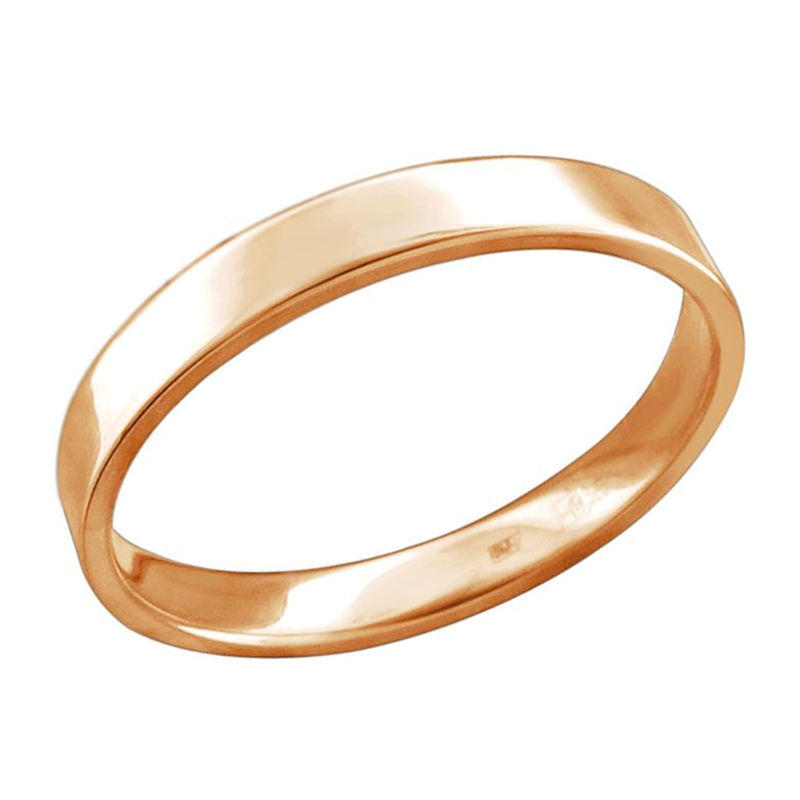 Обручальное кольцо из красного золота 375 пробы без вставок 01О010464S Обручальное кольцо из красного золота 375 пробы без вставок 01О010464S