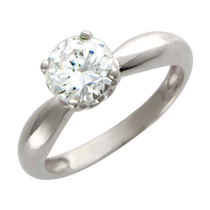 Кольцо из белого золота 585 пробы с бриллиантом 01К624544-Л