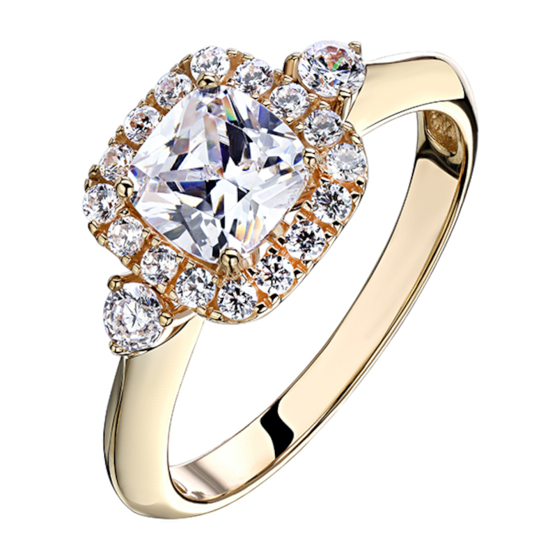 Кольцо из желтого золота 585 пробы с фианитами 01К1313817