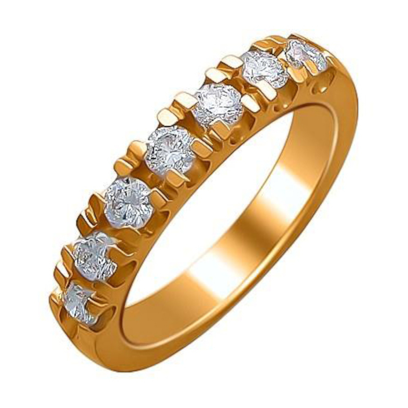 Кольцо из красного золота 585 пробы с бриллиантами 01К615312