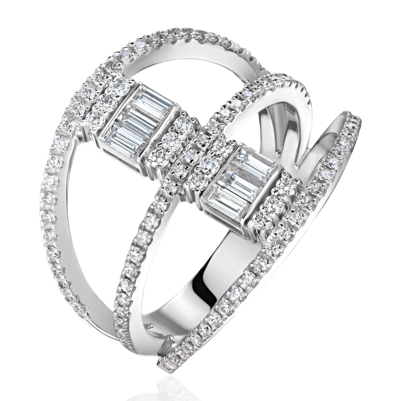 Кольцо из белого золота 585 пробы с бриллиантами 01К6216620