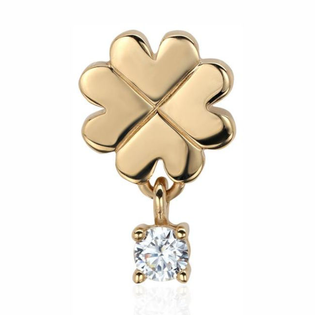 Подвеска из желтого золота 585 пробы с фианитом 01П1314581