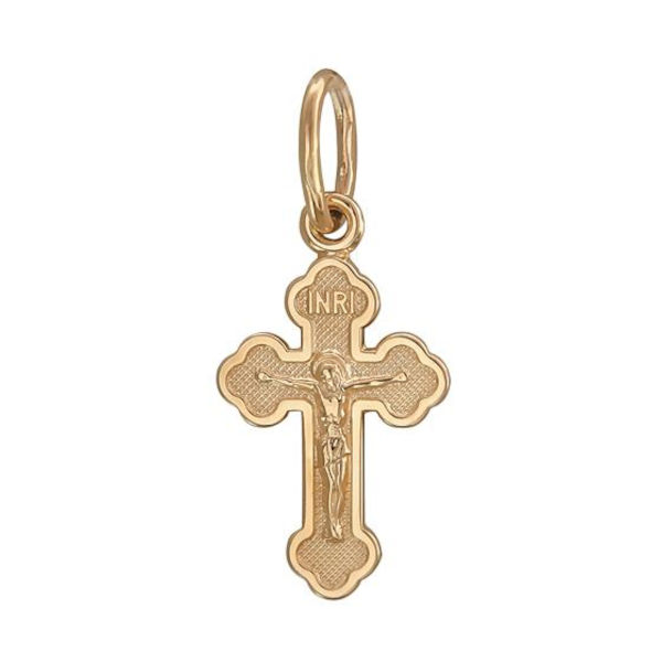 Крест нательный из красного золота 375 пробы без вставок 01Р010431S