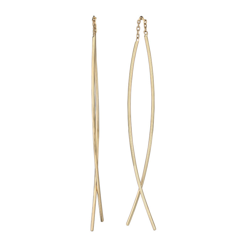 Серьги из желтого золота 585 пробы без вставок 01С0313934