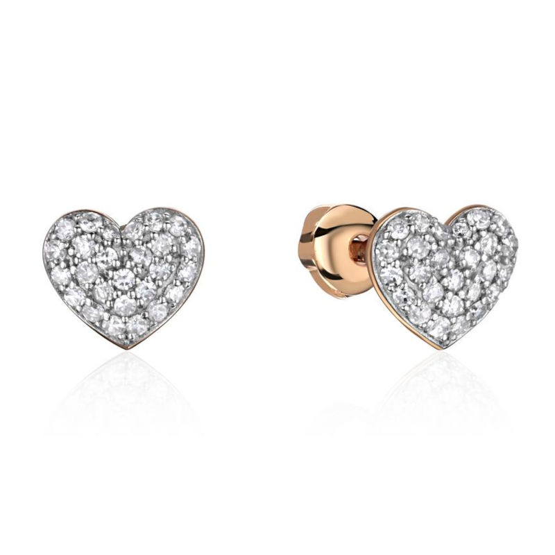 Серьги из красного золота 585 пробы с фианитами 01С1117129Р