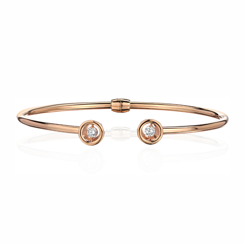 Браслет из красного золота 585 пробы с фианитами 01Б113158