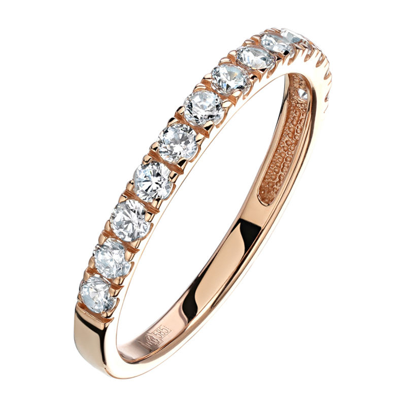 Кольцо из красного золота 585 пробы с фианитами 01К1114819