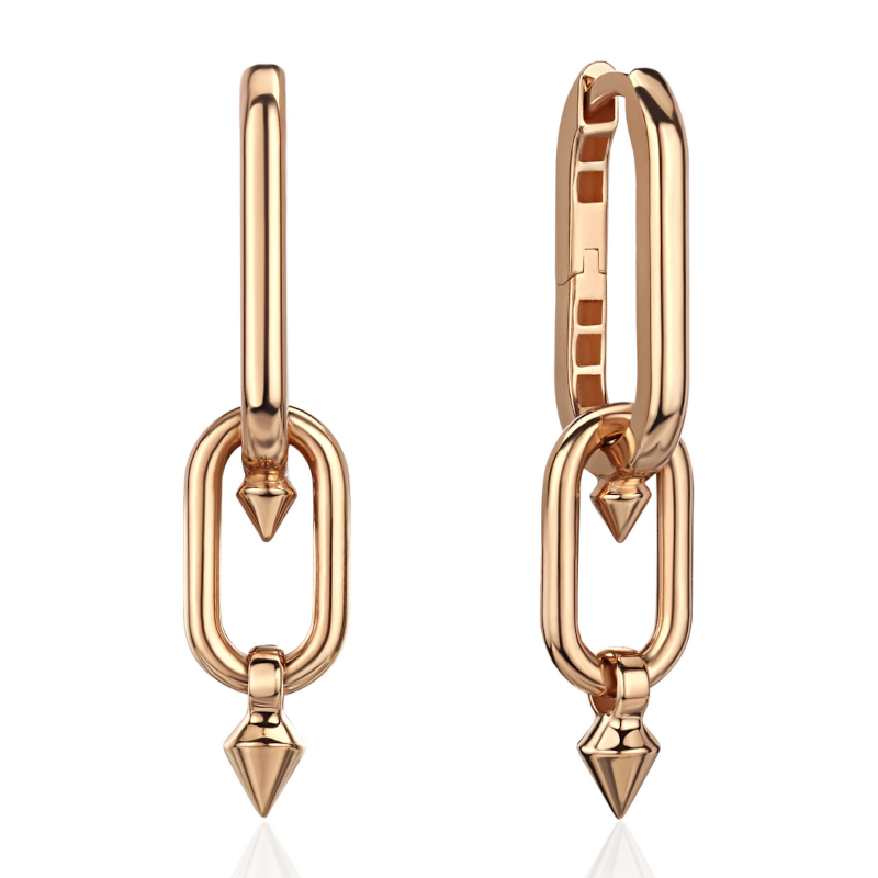 Серьги из красного золота 585 пробы без вставок 01С0116954