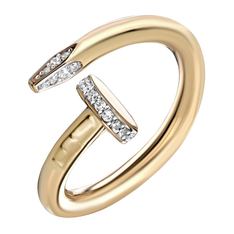 Кольцо из желтого золота 585 пробы с фианитами 01К1314116Р