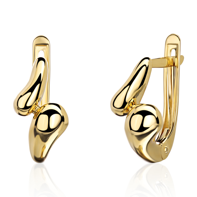 Серьги из желтого золота 585 пробы без вставок 01С0315641