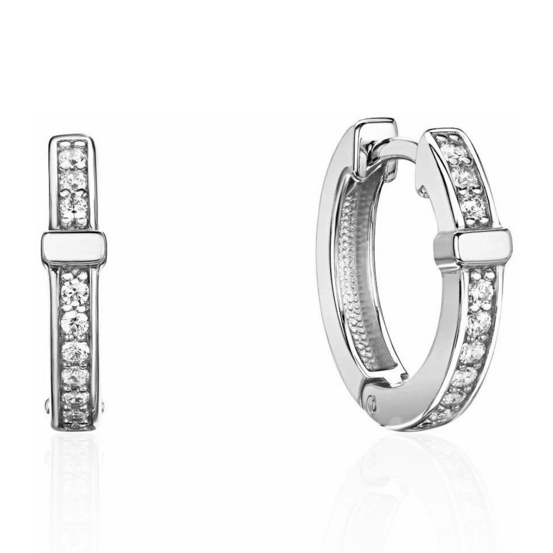 Серьги из платины 585 пробы с фианитами 01С1916293-585