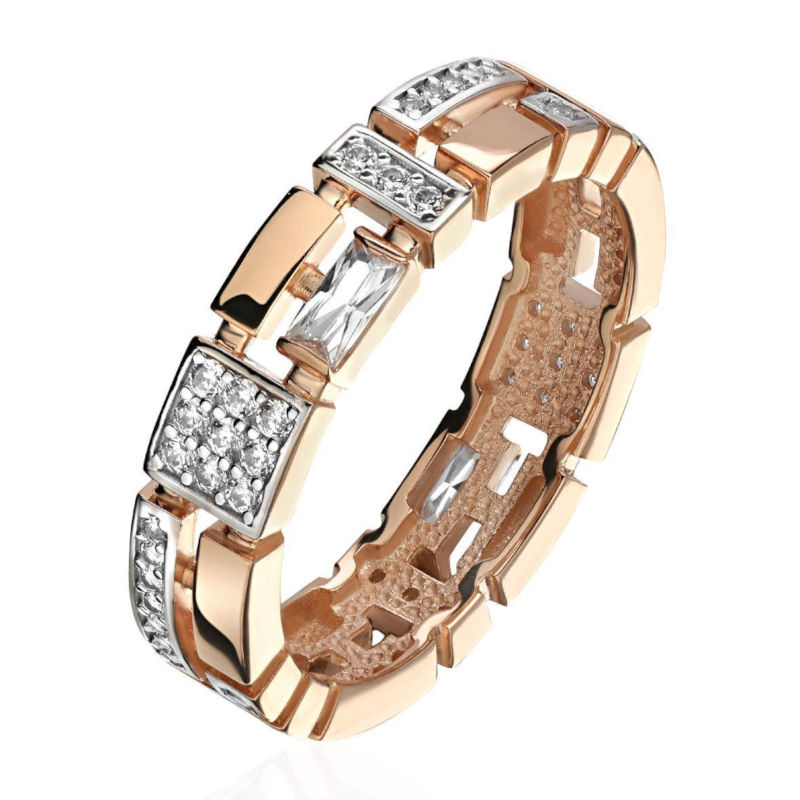 Кольцо из красного золота 375 пробы с фианитами 01К1115617SР