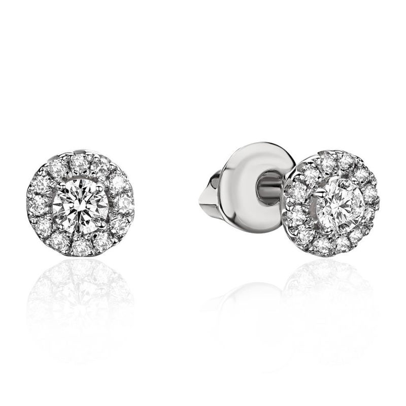 Серьги из платины 585 пробы с бриллиантами 01С6915040-585