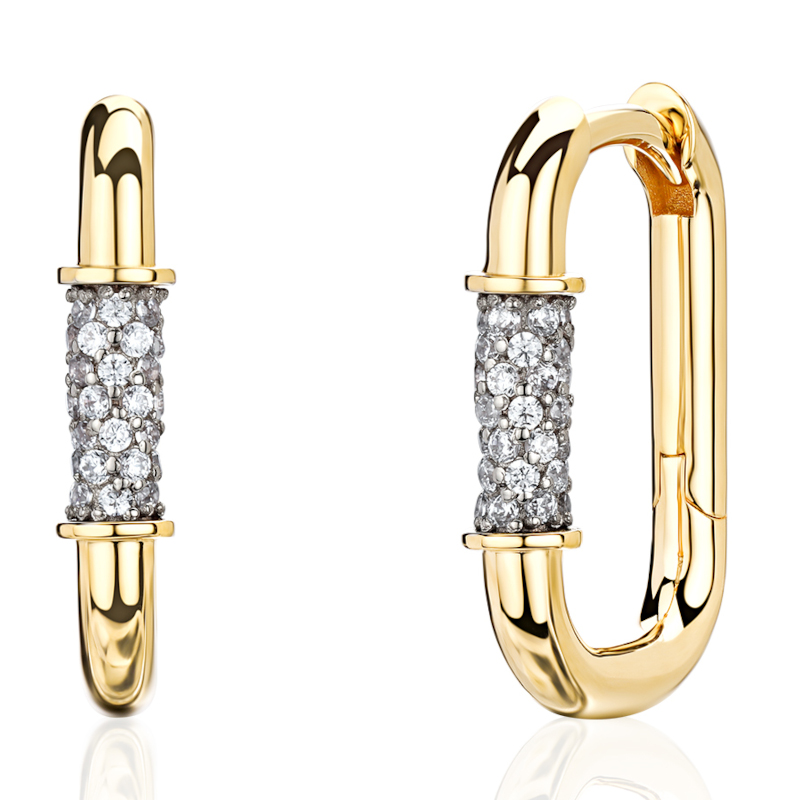 Серьги из желтого золота 585 пробы с фианитами 01С1316001Р