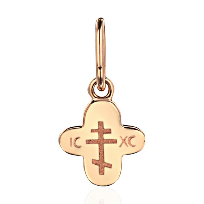 Крест нательный из красного золота 585 пробы без вставок 01Р711138