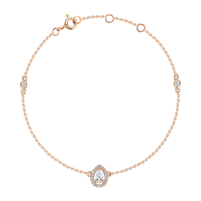 Браслет из красного золота 585 пробы с фианитами 01Б112817