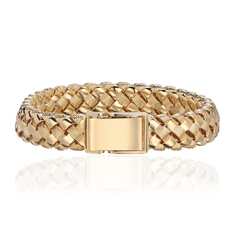 Браслет из желтого золота 585 пробы без вставок 01Б033564