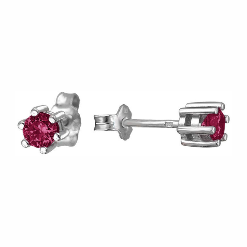Серьги из серебра 925 пробы с корундом 01С252287-3
