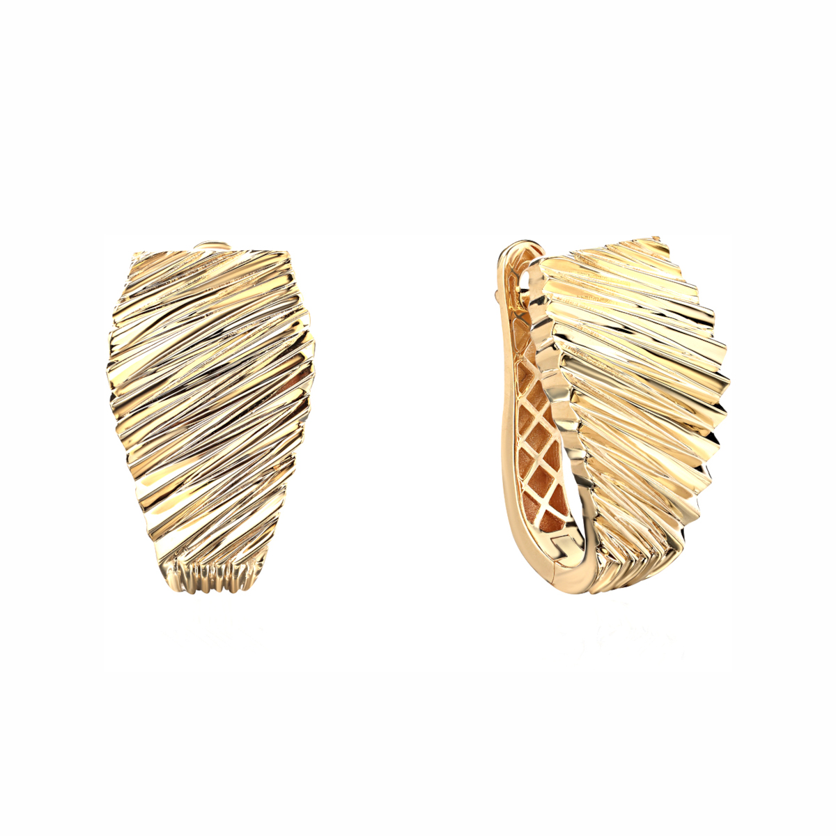 Серьги из желтого золота 585 пробы без вставок 01С0315053
