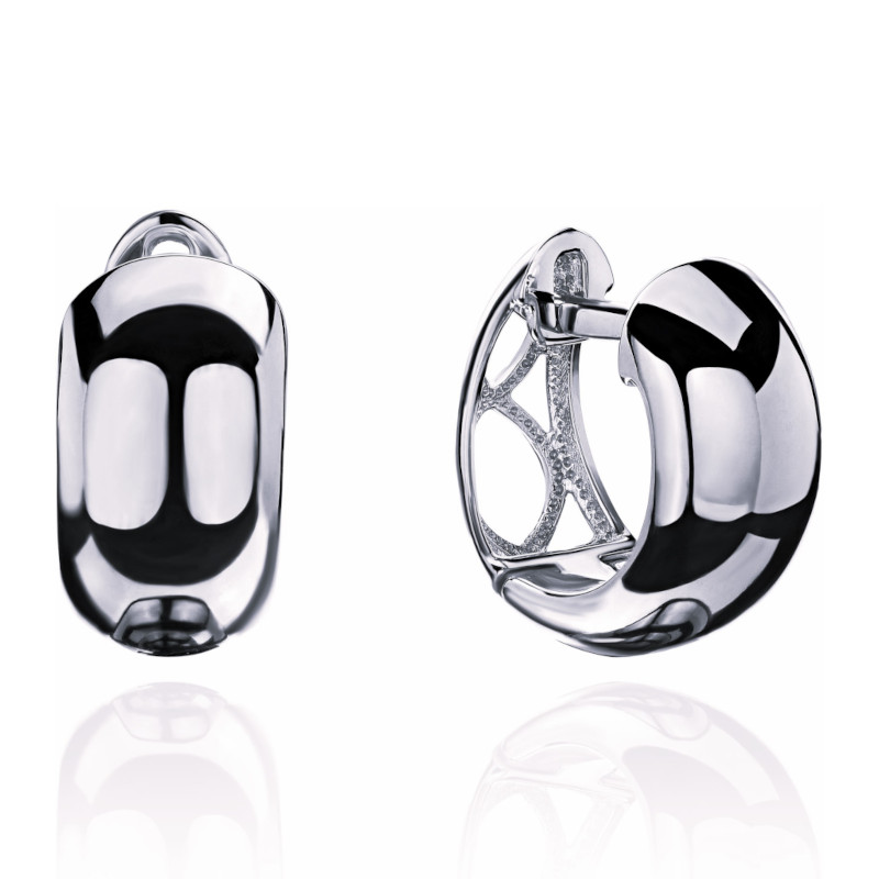Серьги из платины 585 пробы без вставок 01С0914844-585