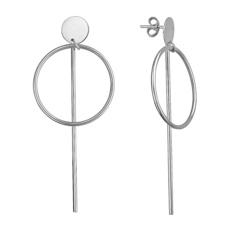 Серьги из белого золота 585 пробы без вставок 01С0214146