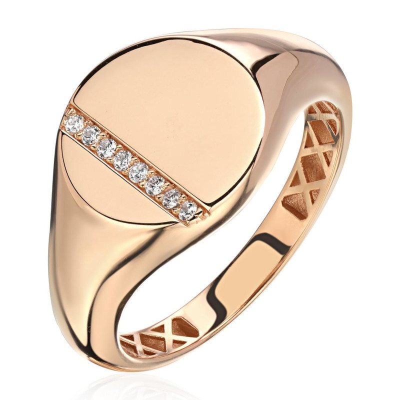 Кольцо из красного золота 375 пробы с фианитами 01К1115032S