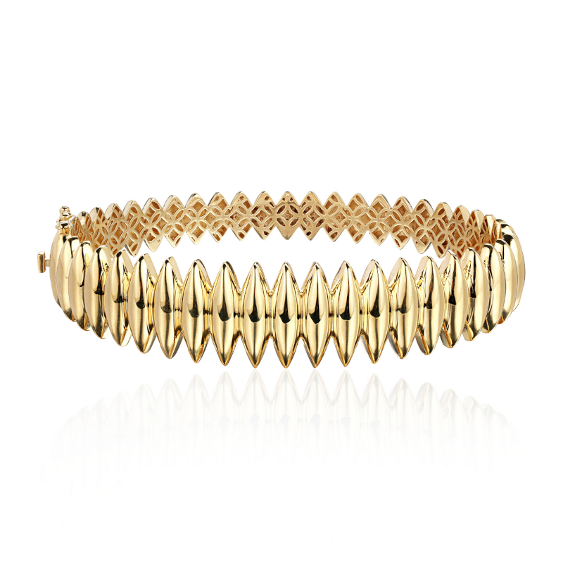 Браслет из желтого золота 585 пробы без вставок 01Б033443