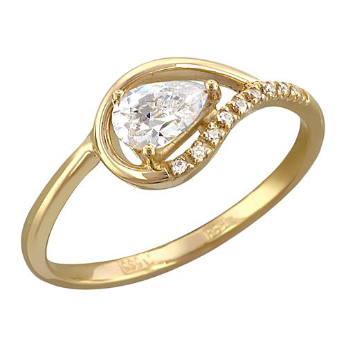 Кольцо из желтого золота 585 пробы с фианитами 01К1351056