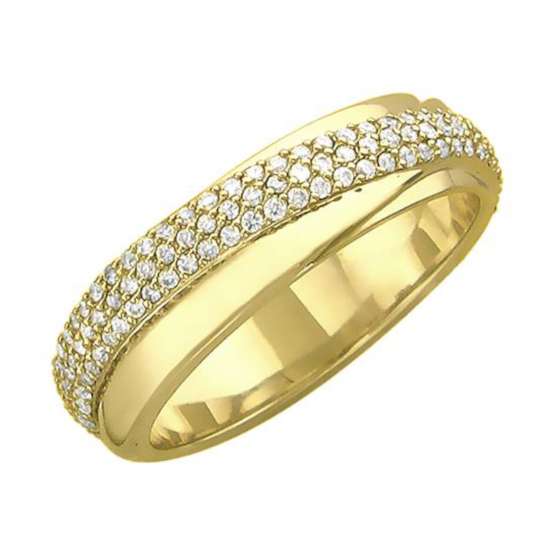 Кольцо из желтого золота 750 пробы с бриллиантами 01К646303