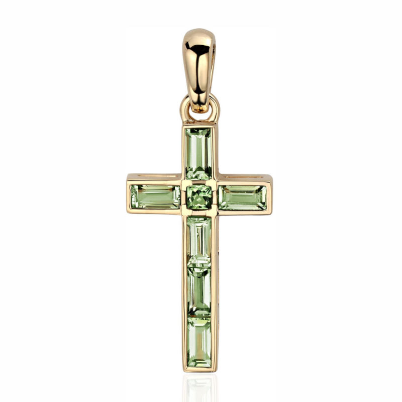 Подвеска из желтого золота 585 пробы с сапфирами 01Р531200-4