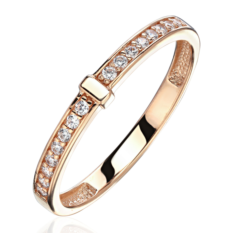 Кольцо из красного золота 585 пробы с фианитами 01К1115193