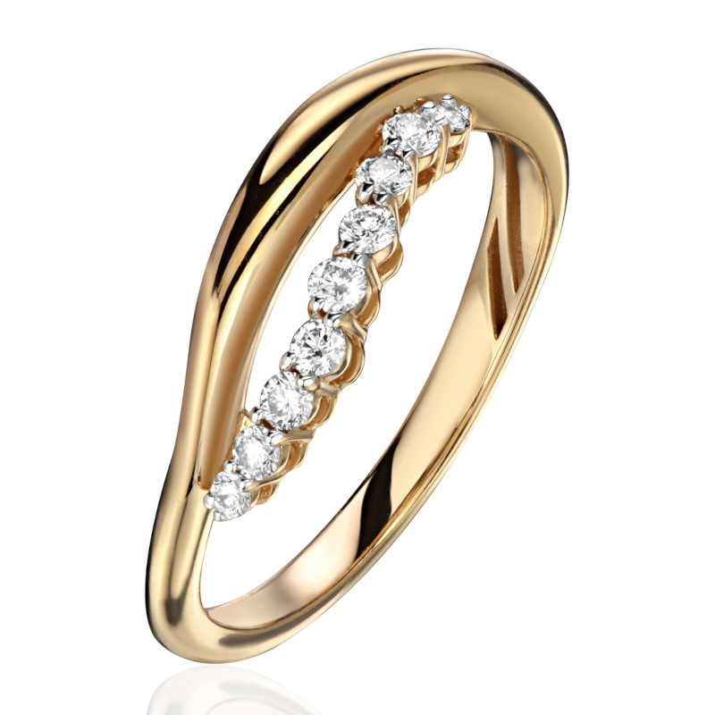 Кольцо из желтого золота 585 пробы с бриллиантами 01К6316891Р