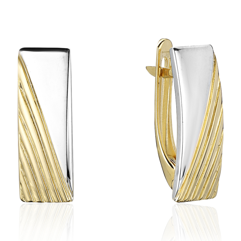 Серьги из желтого золота 585 пробы без вставок 01С0315172Р