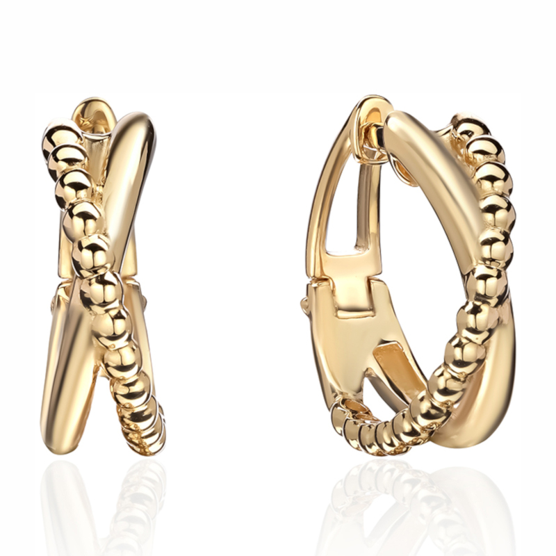 Серьги из желтого золота 585 пробы без вставок 01С0314824