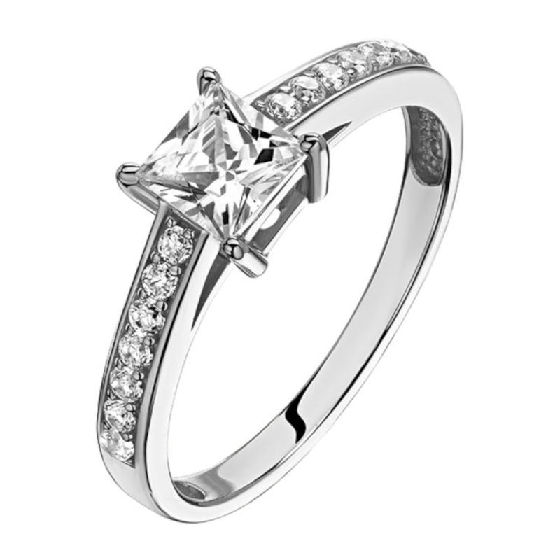 Кольцо из белого золота 585 пробы с фианитами 01К1215009