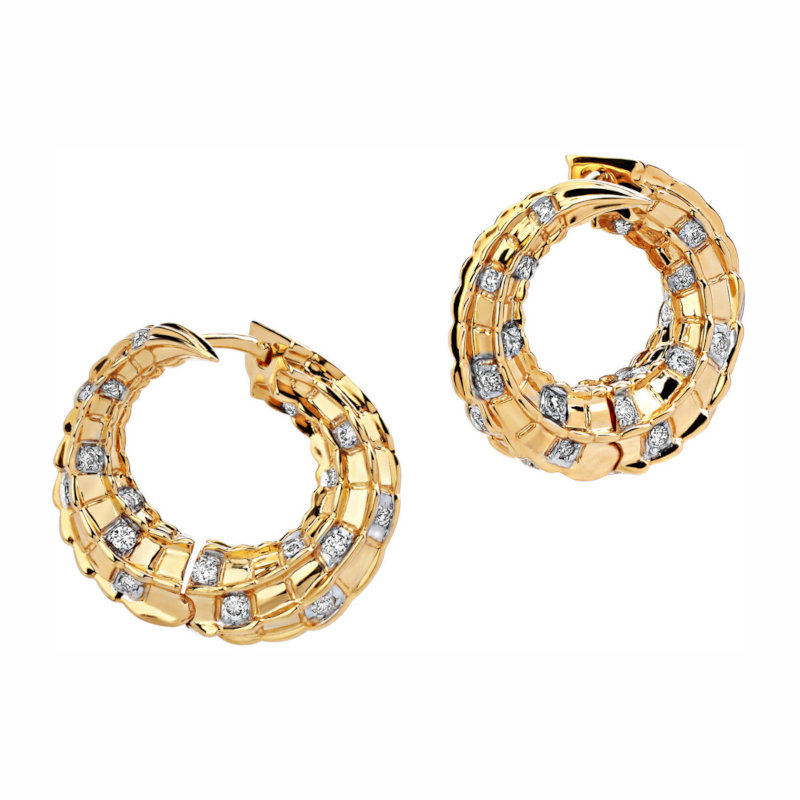 Серьги из желтого золота 585 пробы с бриллиантами 01С6313335