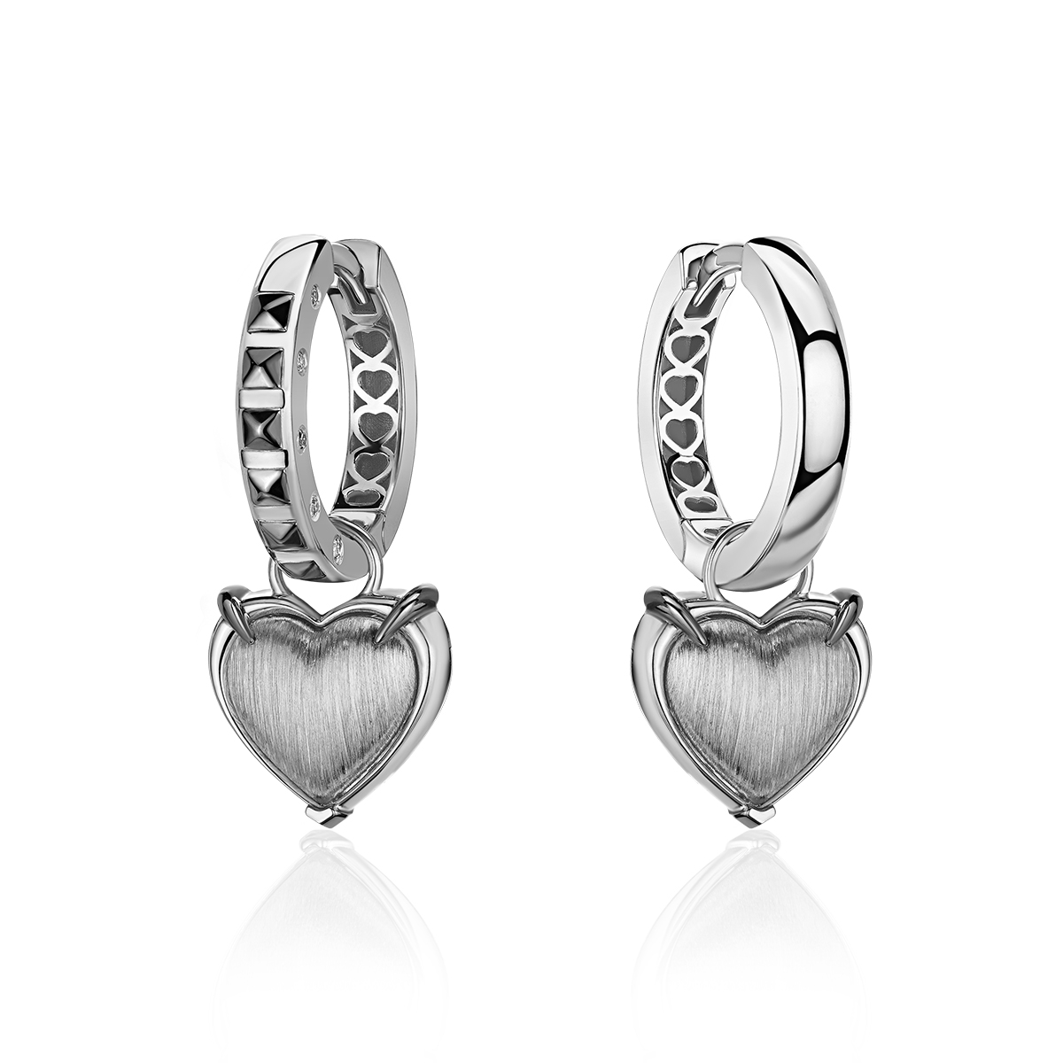 Серьги из белого золота 585 пробы 01С6215696ЧР