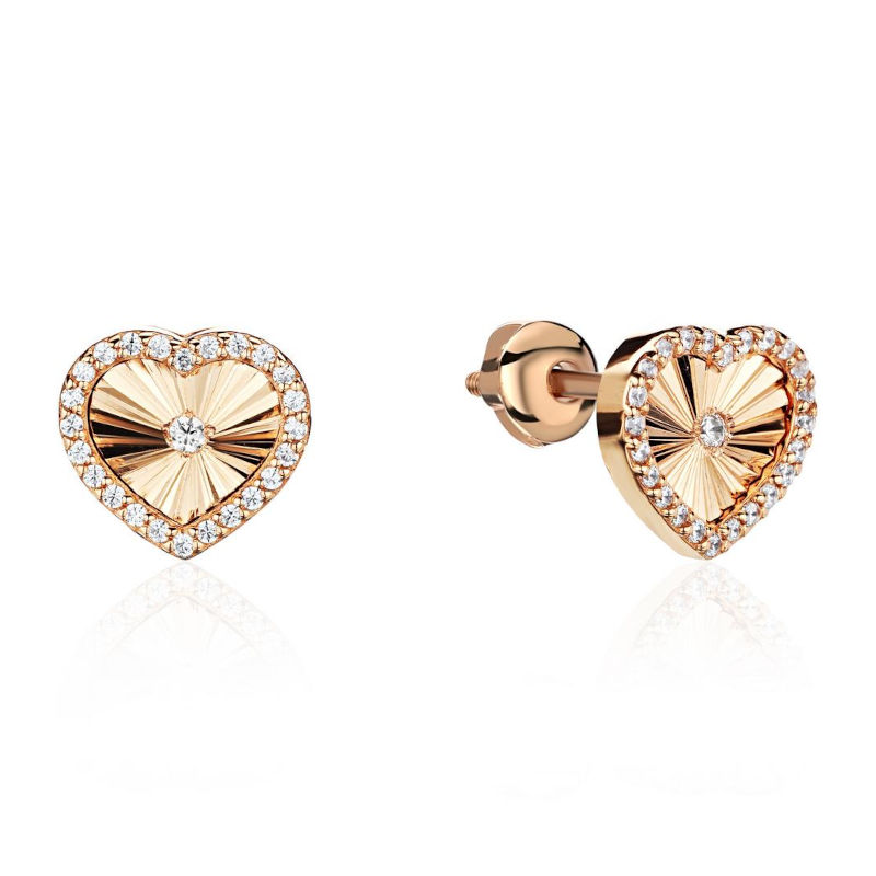 Серьги из красного золота 585 пробы с бриллиантами 01С6115088-17