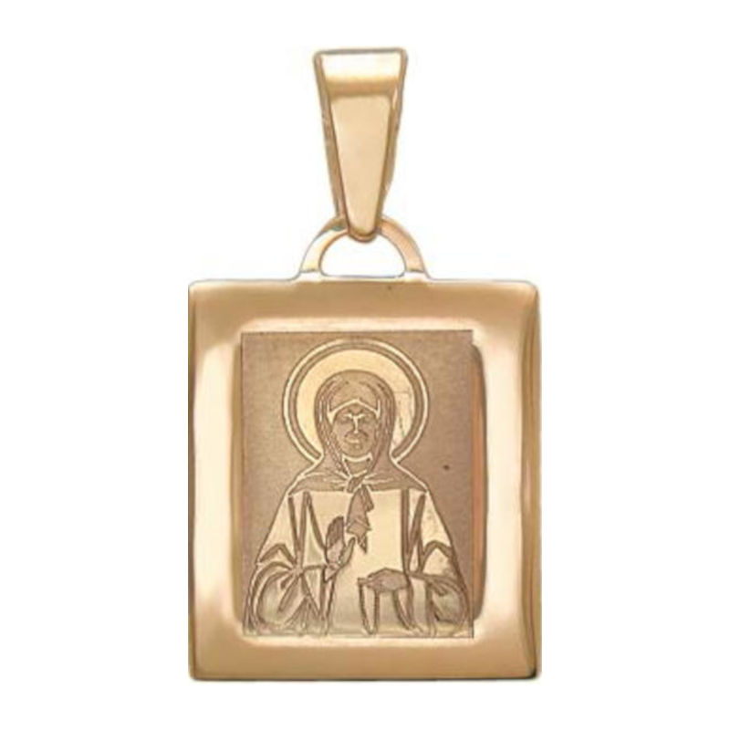 Нательная икона "Матрона" из красного золота 585 пробы без вставок 01П011532