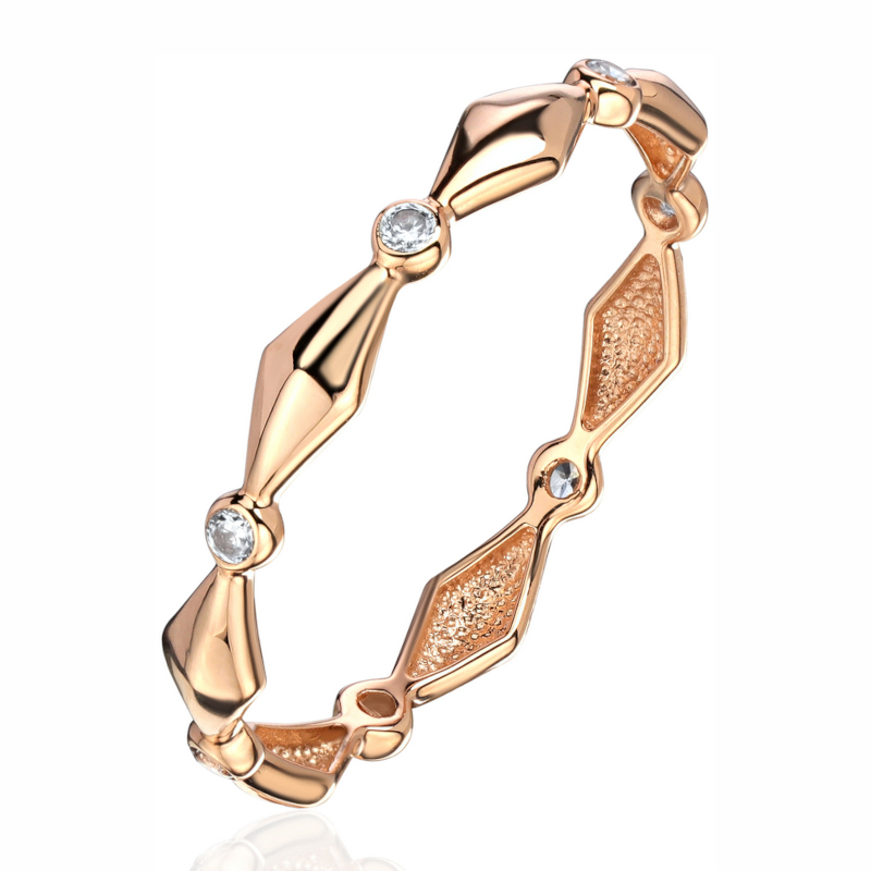 Кольцо из красного золота 585 пробы с фианитами 01К1115929