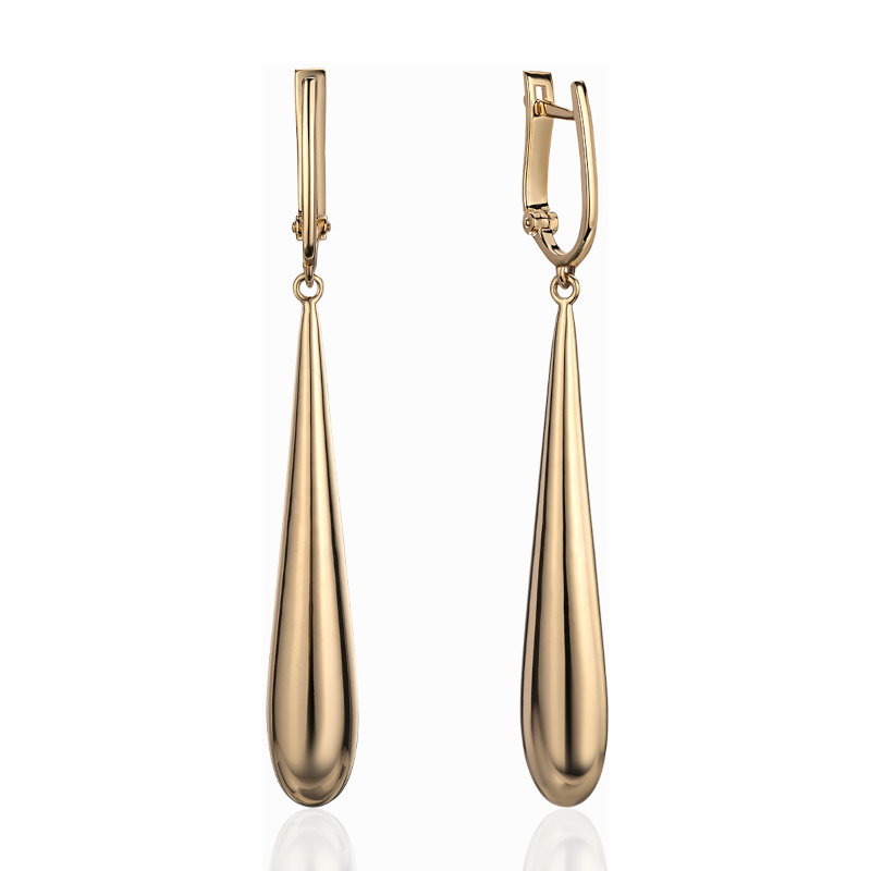 Серьги из желтого золота 585 пробы без вставок 01С0316749
