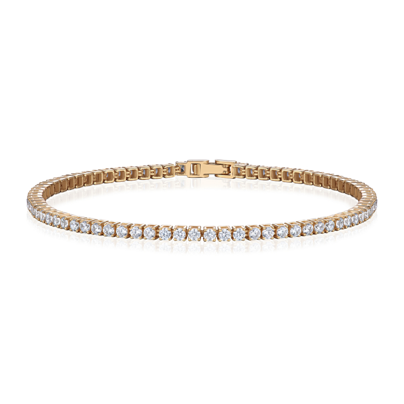 Браслет из желтого золота 585 пробы с фианитами 01Б133746